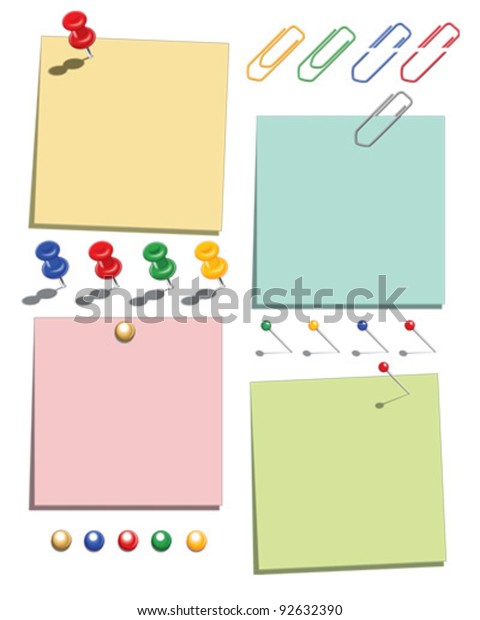 Vector Paper Message Notes Complete Paperclips Stock Vector (Royalty ...