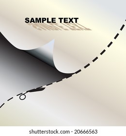 Vector - Paper or metal being cut along the lines and folded back. For text insertion.