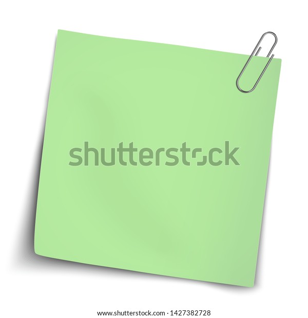 Download Vector Paper Mockup Green Note Attached Stock Vector Royalty Free 1427382728 Yellowimages Mockups