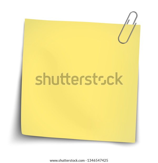 Download Vector Paper Mockup Yellow Note Attached Stock Vector Royalty Free 1346547425 PSD Mockup Templates