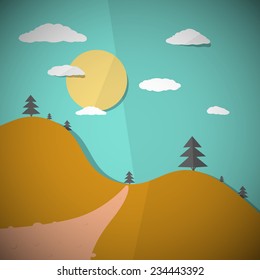 Vector Paper Nature Flat Design Illustration