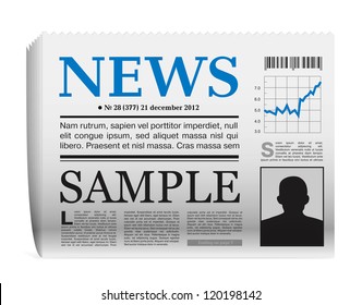 Vector paper newspaper icon on white background