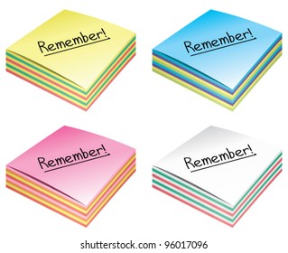 vector paper note cubes