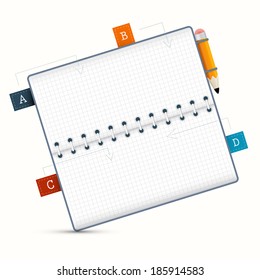 Vector Paper Notebook Illustration on White Background