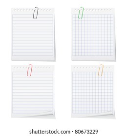 Vector paper notes with clips