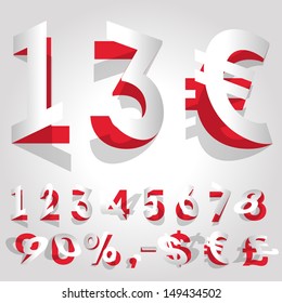 Vector paper numbers. Discount sale template. Prices vector. Flipping Paper. Numbers vector texture. Numeral pattern. Sale background. Sale template numbers. Calendar numbers. 