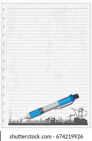 Vector of paper objects with construction for your design.