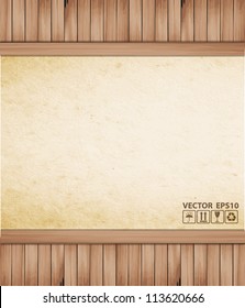 Vector Paper on wood background or texture