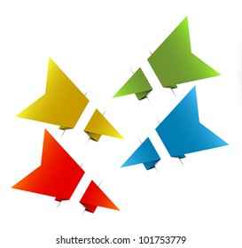 Vektor Paper Origami Pfeile / Bookmark (Vorlage)