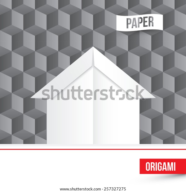 Vector Paper Origami House Icon On Stock Vector Royalty