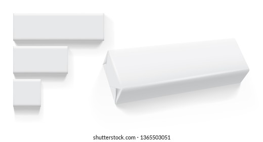 vector paper packaging on white background mock up