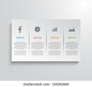 Vector paper panel / banners template with grey background for business design, infographics, reports, step presentation, progress, number options, websites or workflow layout. Clean and modern style