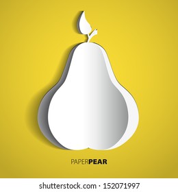 Vector paper pear card design