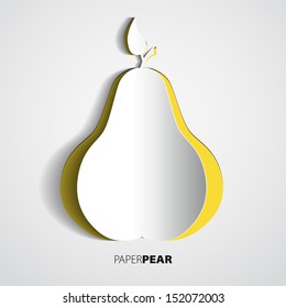 Vector paper pear card design