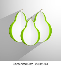 Vector paper pear card design. Vector backgtound