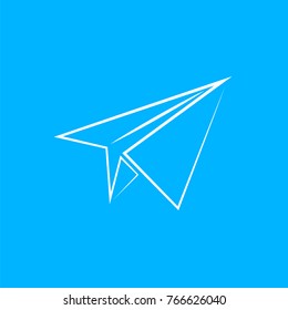 Vector Paper Plane Icon Isolated on Blue Background