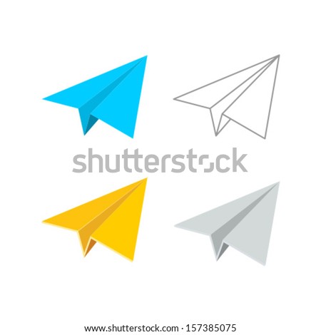 Vector Paper Plane Icon Symbol Set