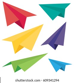 Vector paper plane icons.