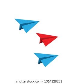 Vector paper plane icons in flat style.
leadership. business