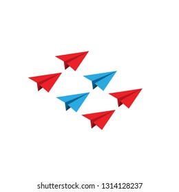 Vector paper plane icons in flat style.
leadership. business