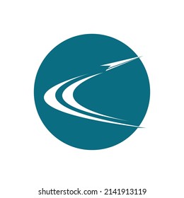 diseño de ilustración del logotipo del plano de papel vectorial