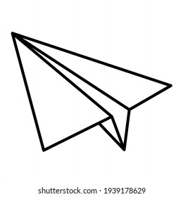 Vector Paper Plane Outline Icon Design

