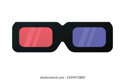 Vector paper or plastic 3d glasses on white.