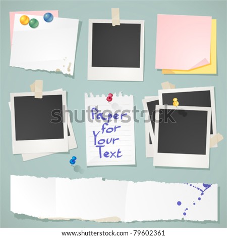 Vector paper and post-it collection