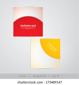 Vector paper presentation / invitation cards in retro style. Soft stripped cards with space for your text. Modern design presentation for your company or website. Dynamic corporate colors.