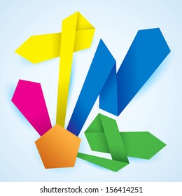 Vector paper product choice diagram origami