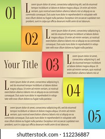 Vector paper progress background / product choice or versions with numbers and description