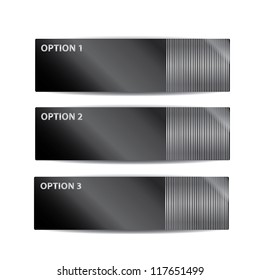 Vector Paper Progress background / product choice or versions. metallic background. black glossy metallic banner set.