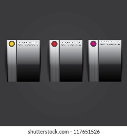 Vector Paper Progress background / product choice or versions. metallic background. black glossy metallic banner set.