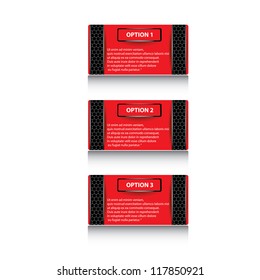 Vector Paper Progress background / product choice or versions. metallic background. black and red glossy metallic banner set.