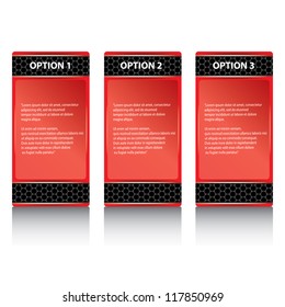 Vector Paper Progress background / product choice or versions. metallic background. black and red glossy metallic banner set.