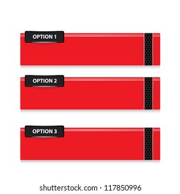 Vector Paper Progress background / product choice or versions. metallic background. black and red glossy metallic banner set.
