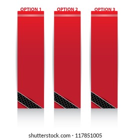 Vector Paper Progress background / product choice or versions. metallic background. black and red glossy metallic banner set.