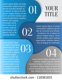 Vector paper progress background / product choice or versions with numbers and description