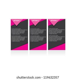 Vector Paper Progress background / product choice or versions. Pink design web elements.