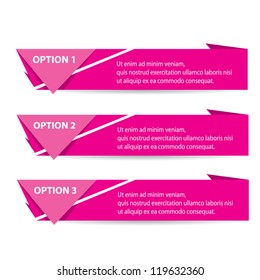 Vector Paper Progress background / product choice or versions. Pink design web elements.