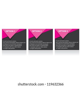 Vector Paper Progress background / product choice or versions. Pink design web elements.