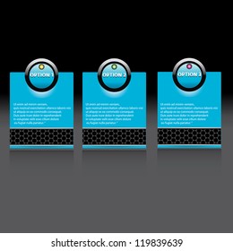 Vector Paper Progress background / product choice or versions. metallic background. blue glossy metallic banner set.