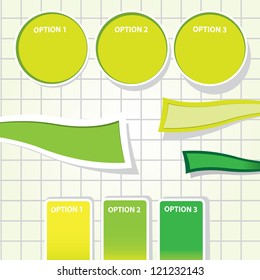 Vector Paper Progress background / product choice or versions. green paper  design elements
