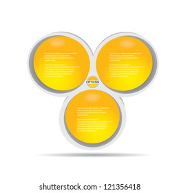 Vector Paper Progress background / product choice or versions. Glossy orange design elements