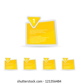 Vector Paper Progress background / product choice or versions. Glossy orange design elements