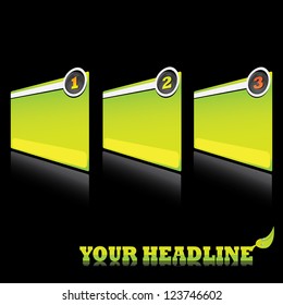 Vector Paper Progress background / product choice or versions. green banner set. green cover design elements. infographics template