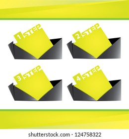 Vector Paper Progress background / product choice or versions. banner set. green cover design elements. infographics template