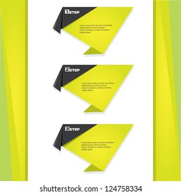 Vector Paper Progress background / product choice or versions. banner set. green cover design elements. infographics template