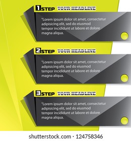 Vector Paper Progress background / product choice or versions. banner set. green cover design elements. infographics template