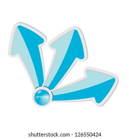 Vector Paper Progress background / product choice or versions. Glossy blue design elements. glass blue arrows set